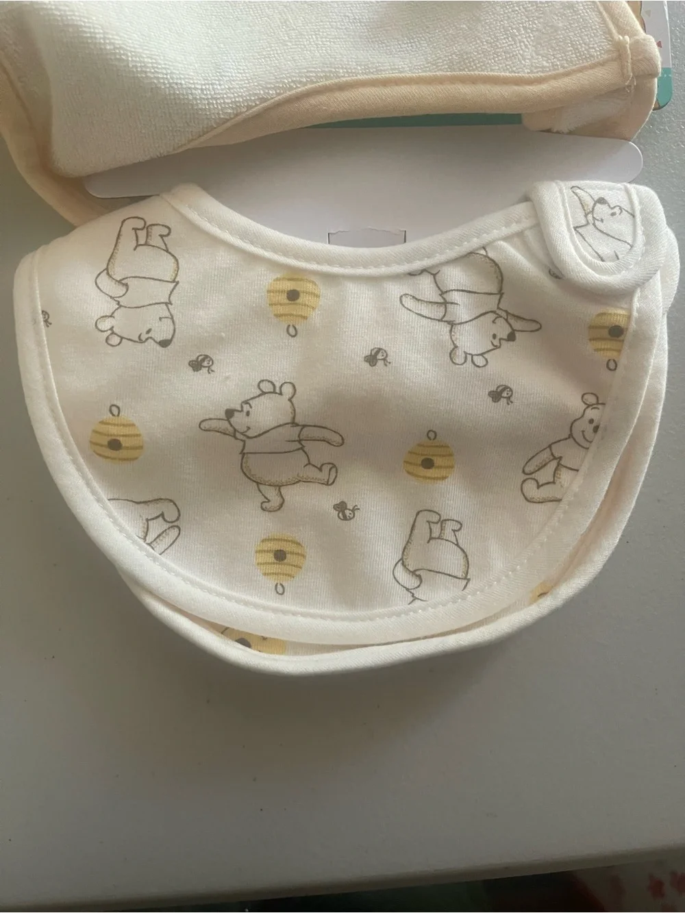 Disney Winnie the Pooh Cream and White Baby Bibs - 3 Pack